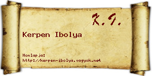 Kerpen Ibolya névjegykártya